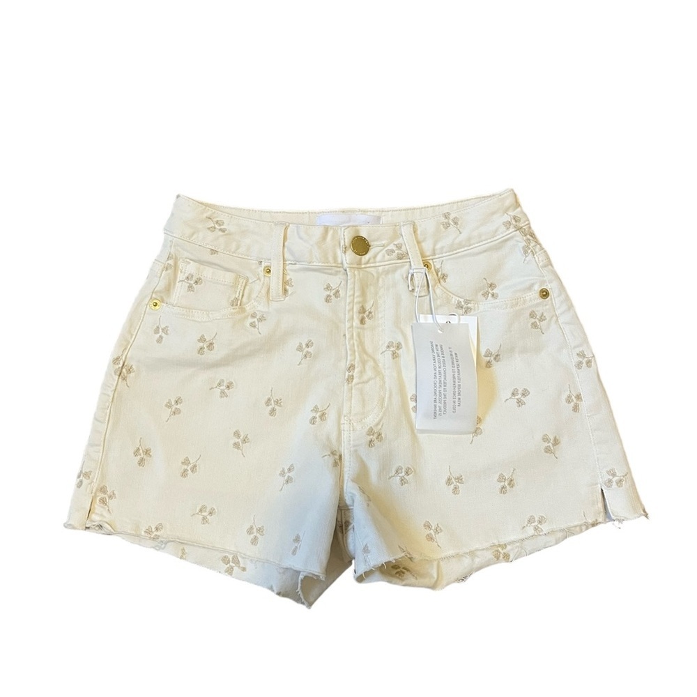 DEAR JOHN DEMIN Luna Super High Rise Shorts In Floral Wheat